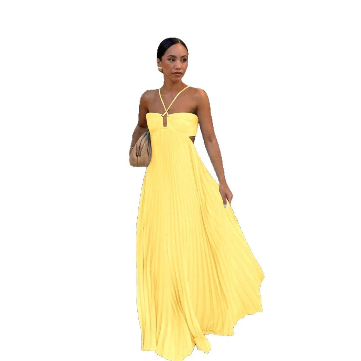 The Pleated Escape Flowing Maxi Dress