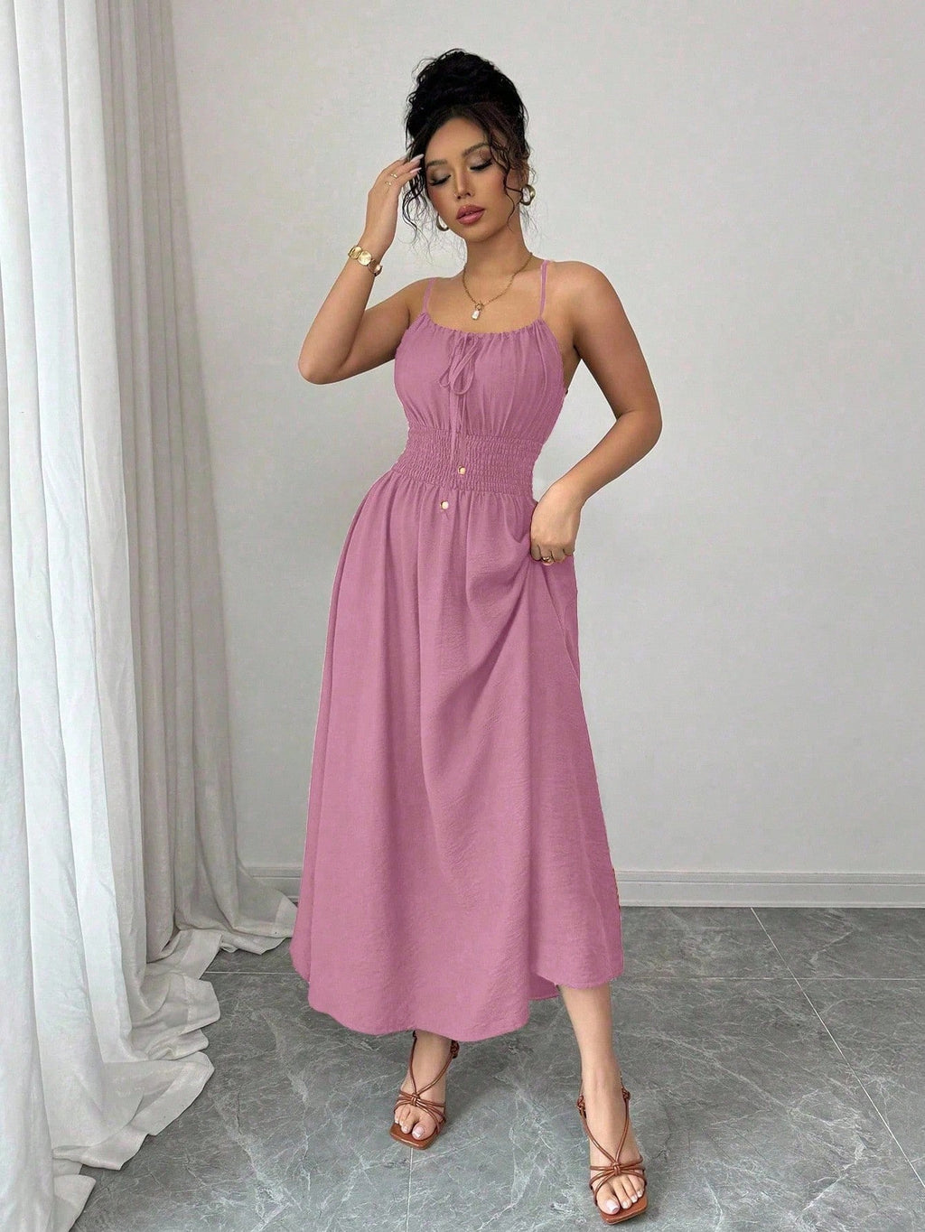 The Sunday Stroll Smocked Midi Dress