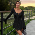 The Ruffle Romance Bell-Sleeve Mini Dress
