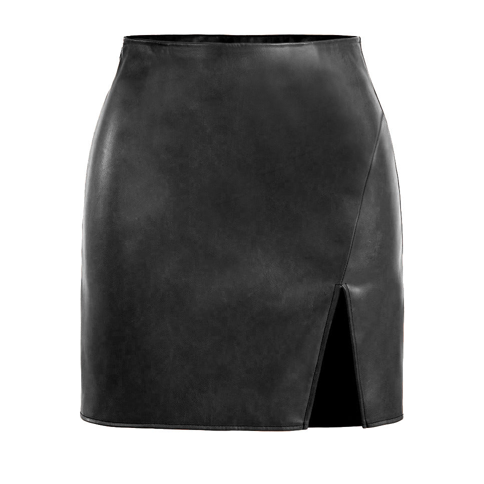 The Gloss Society Faux Leather Mini Skirt