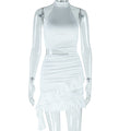 High Collar Sleeveless Hip-Hugging Dress