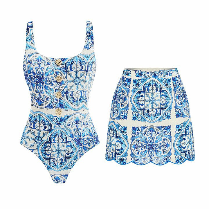 The Azure Escape Tile-Print Swim Collection