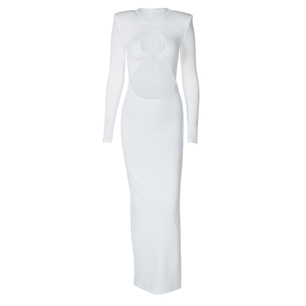 Cutout Bodycon Maxi Dress | Long Sleeve Split Dress