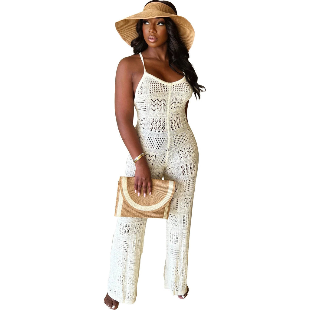 The Coastal Social Openwork Knit Jumpsuit