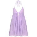 Deep V-Neck Halter Tie Chiffon Babydoll Mini Dress
