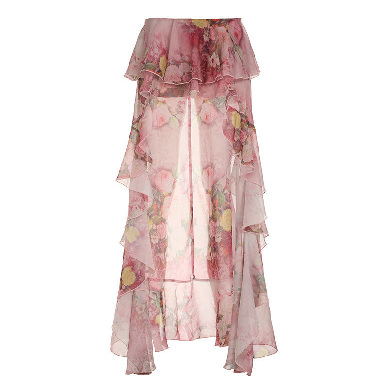 The Garden Muse High-Low Ruffle Skirt