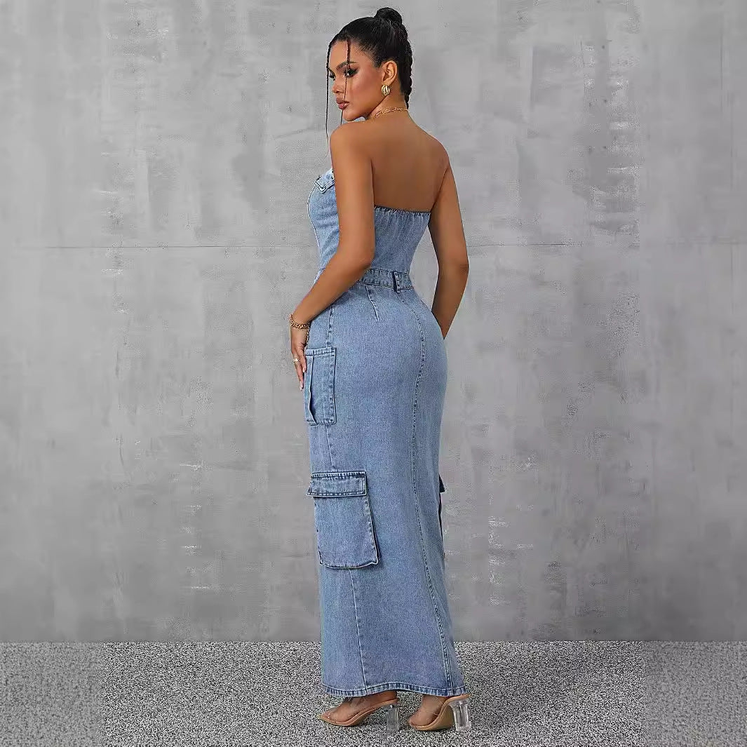 The Blue Avenue Cargo Maxi Dress