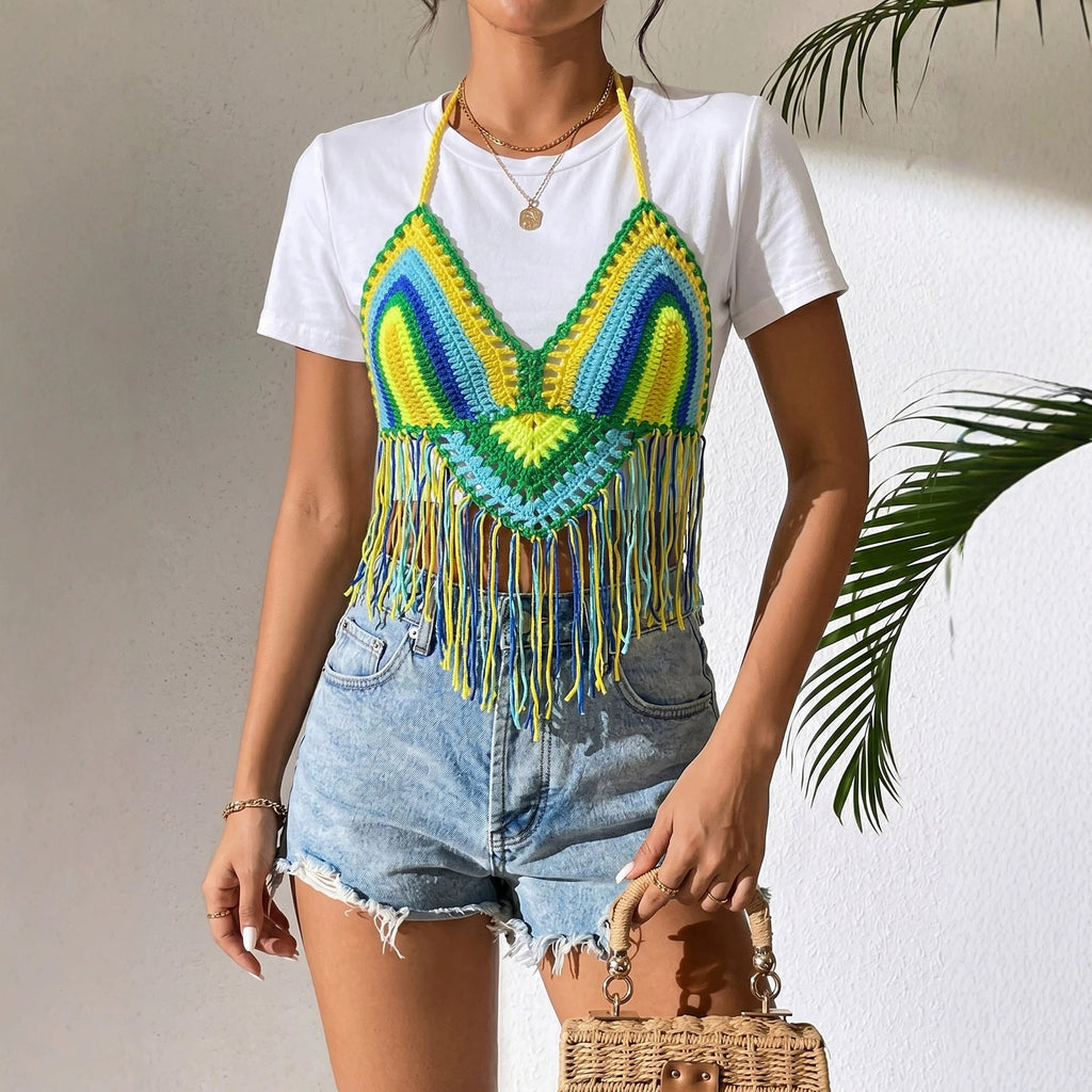 The Tropic Muse Crochet Fringe Top