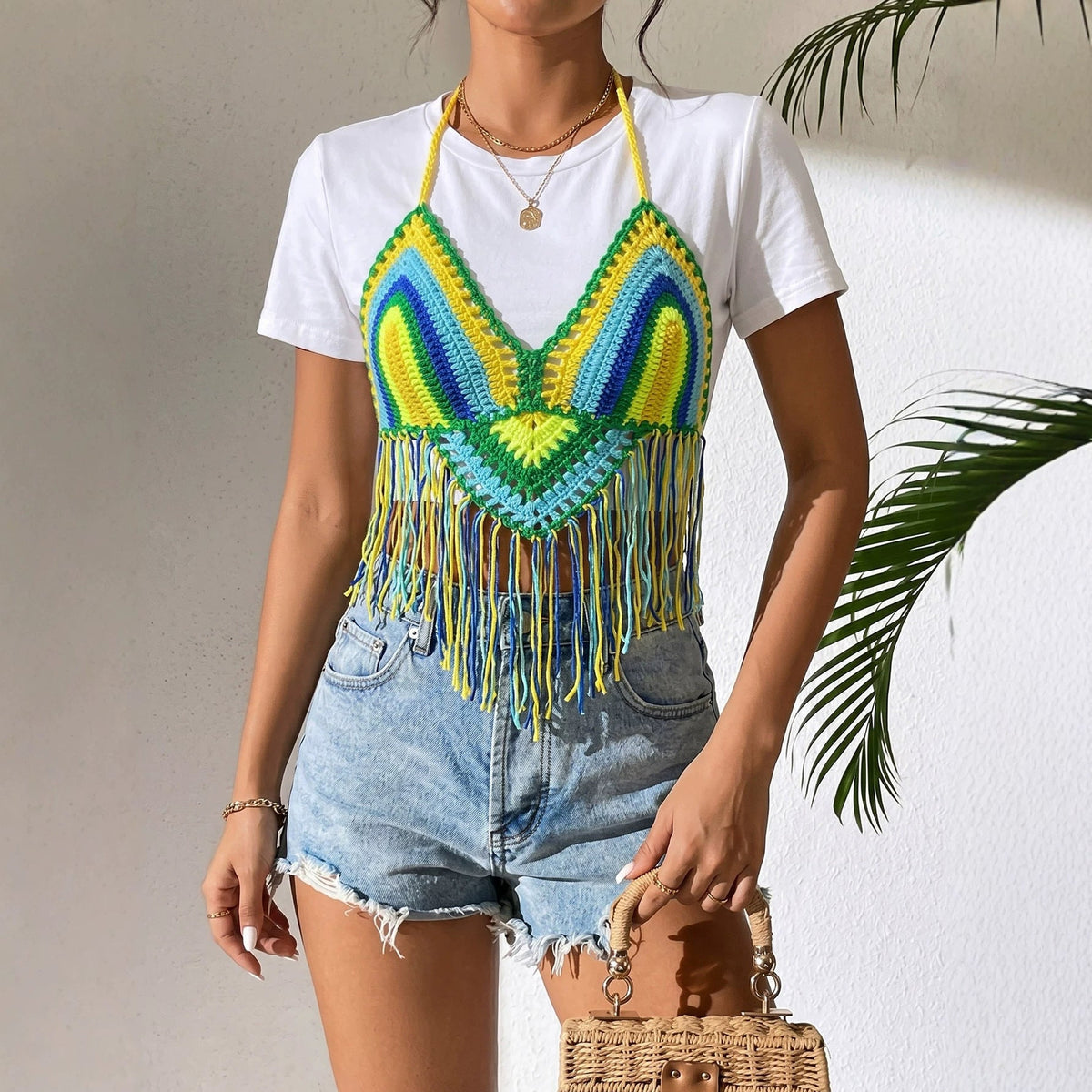 The Tropic Muse Crochet Fringe Top