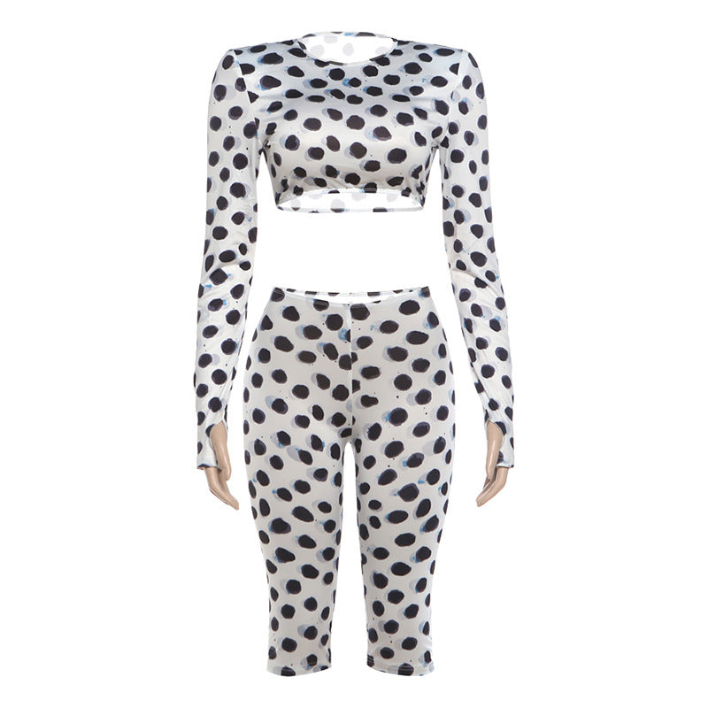 The Dot Society Crop Top & Capri Set