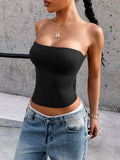 Strapless Bandeau Crop Tube Top