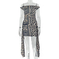 Leopard Print Off-Shoulder Ruffle Mini Dress with Side Tie Sash