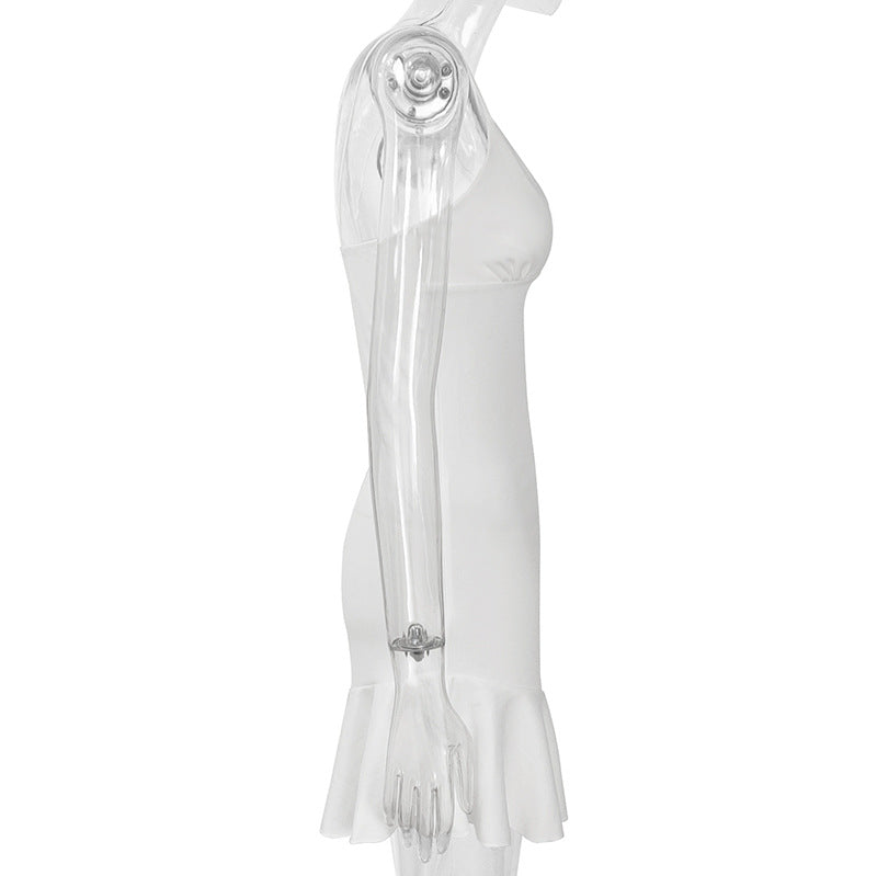 The Ruffled V-Neck Bodycon Mini Dress