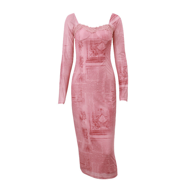 The Retro Vixen Square Neck Backless Dress