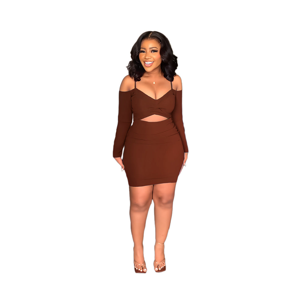 Off-Shoulder Cutout Mini Dress | Ruched V-Neck Bodycon