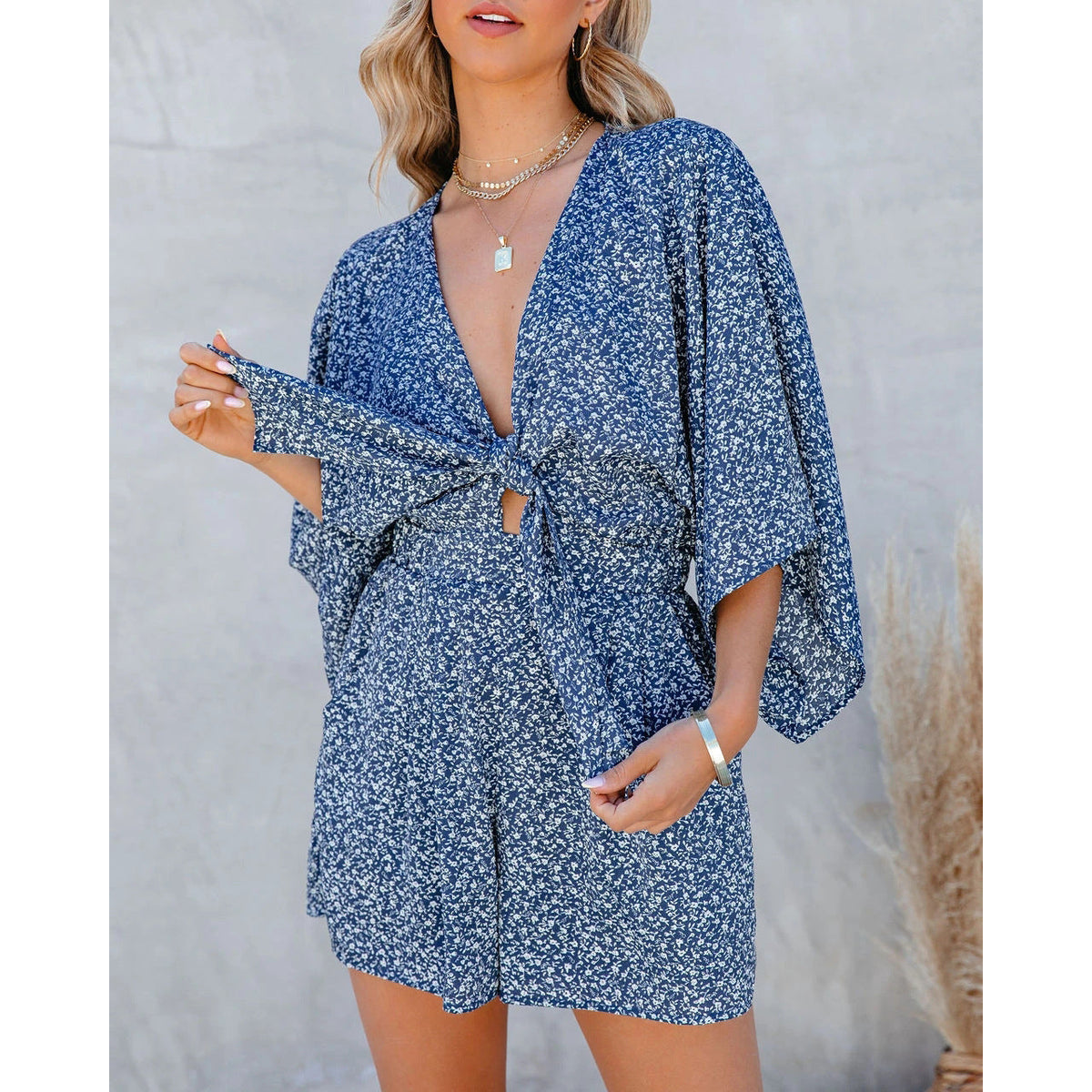 The Getaway Tie-Front Romper