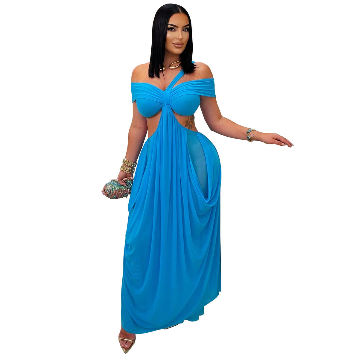 The Sheer Obsession Bandeau Mesh Maxi Dress