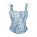 Floral Lace Boned Sweetheart Corset Top