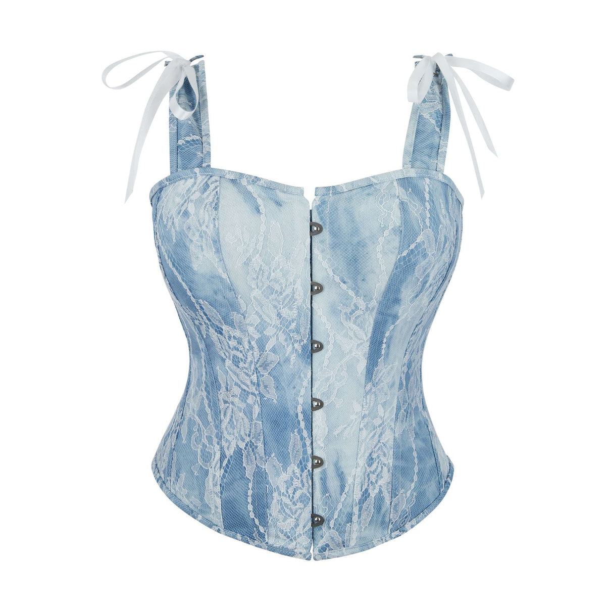 Floral Lace Boned Sweetheart Corset Top