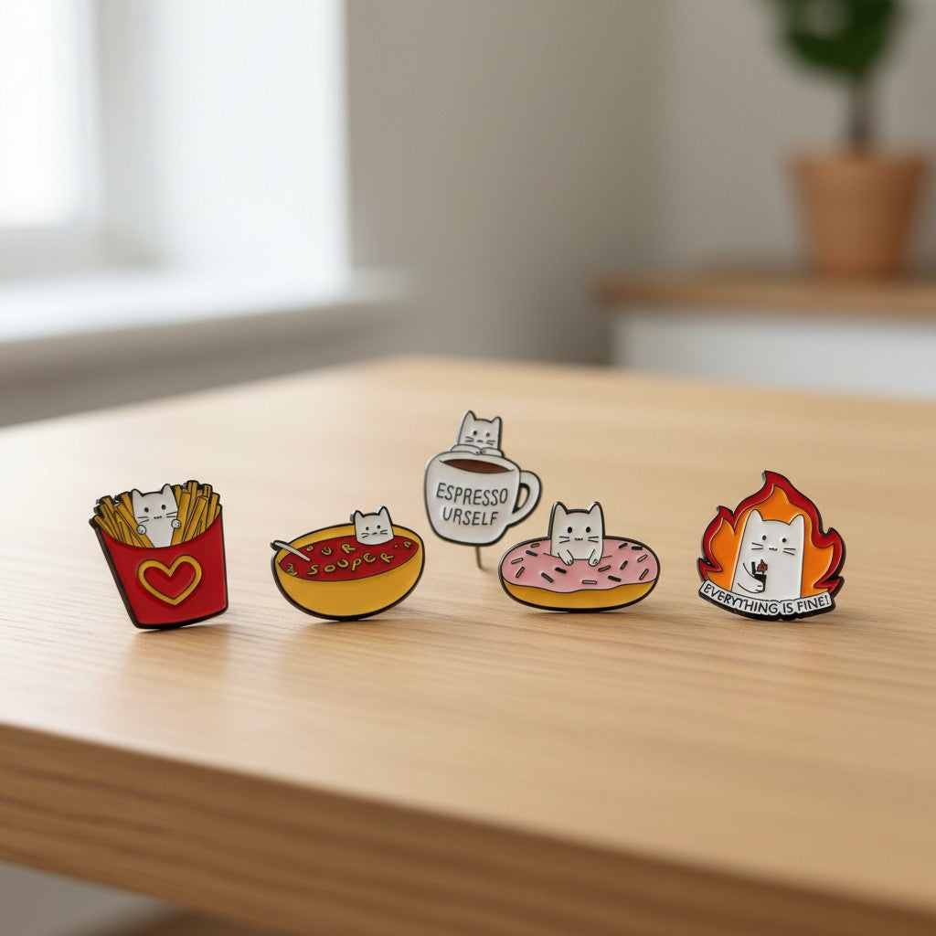 Catitude Club Enamel Pin Set – 5 Pieces