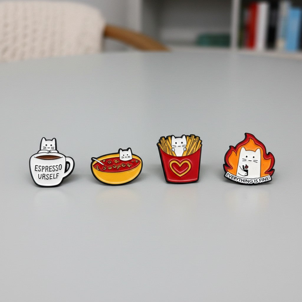 Catitude Club Enamel Pin Set – 5 Pieces