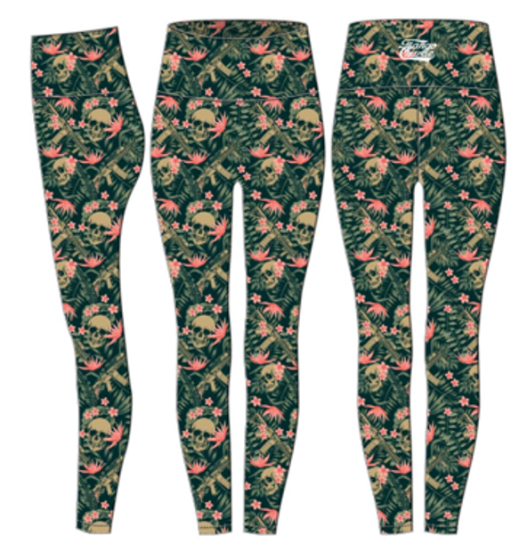 Aloha AR Tropical Skull High-Rise Leggings
