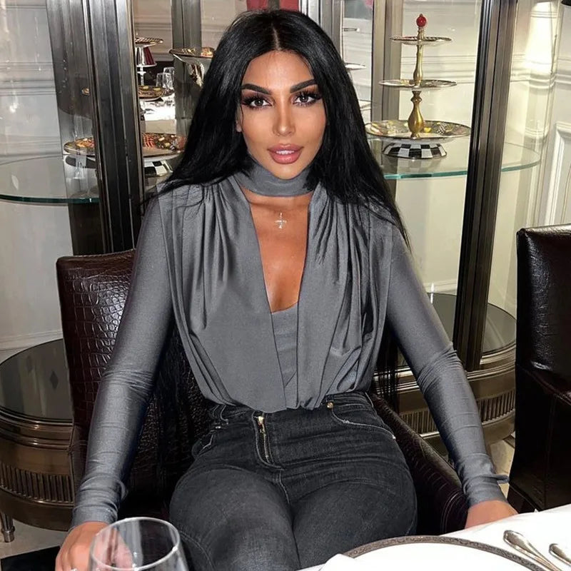 The Slim V-Neck Long Sleeve Bodysuit