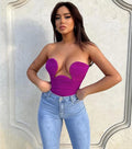 The Heartbreaker Plunge Strapless Crop Top