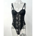The Noir Contour Lace Bodysuit