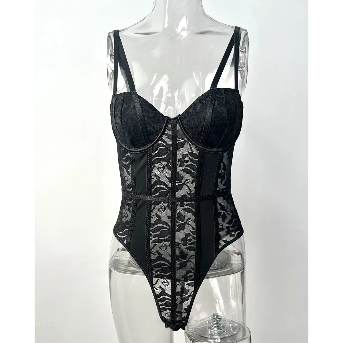 The Noir Contour Lace Bodysuit
