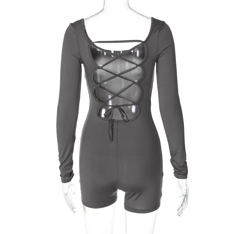 Hugcitar Afterhours Lace-Up Romper