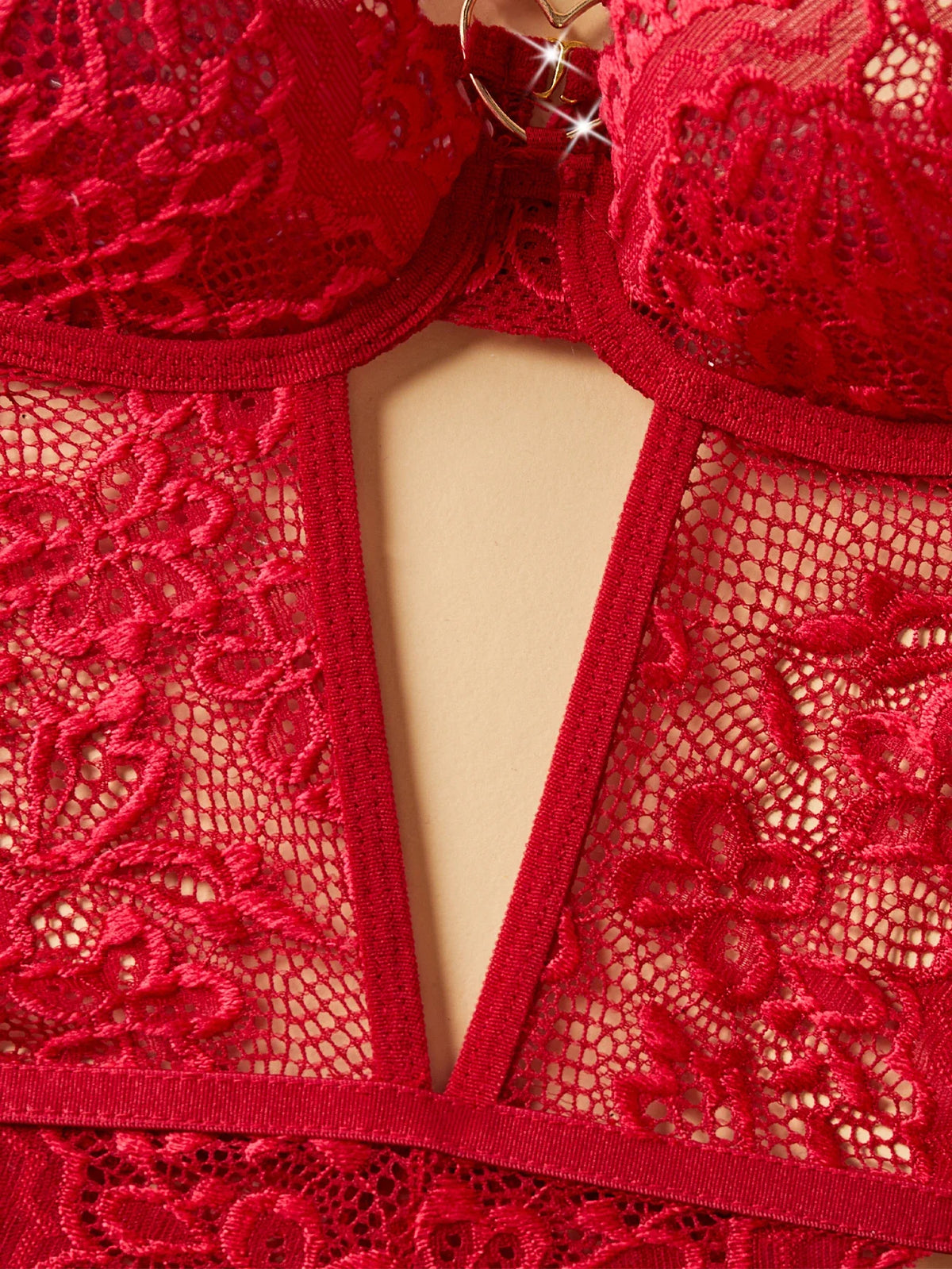 The Heart Embroidered Lace Bodysuit