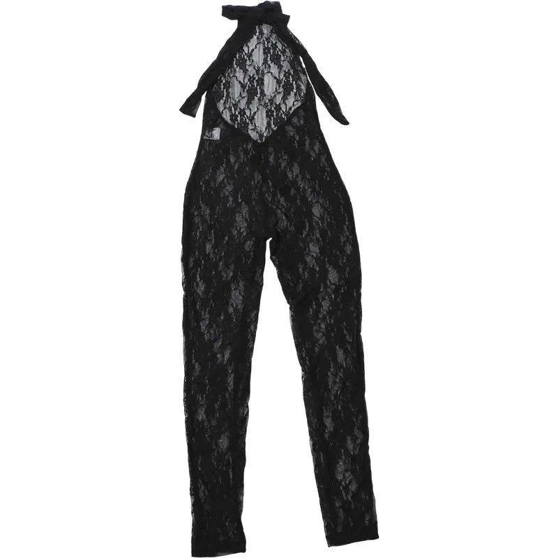 The Nightclub Siren Lace Mesh Jumpsuit