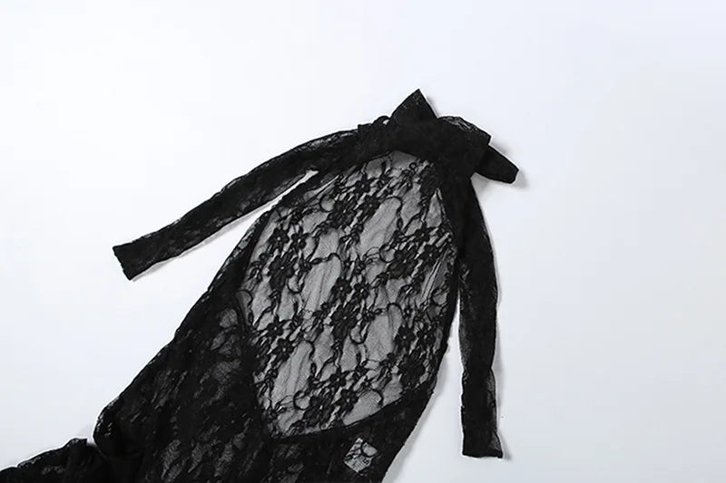 The Nightclub Siren Lace Mesh Jumpsuit
