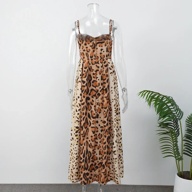 The Leopard Print Sling A-Line Dress