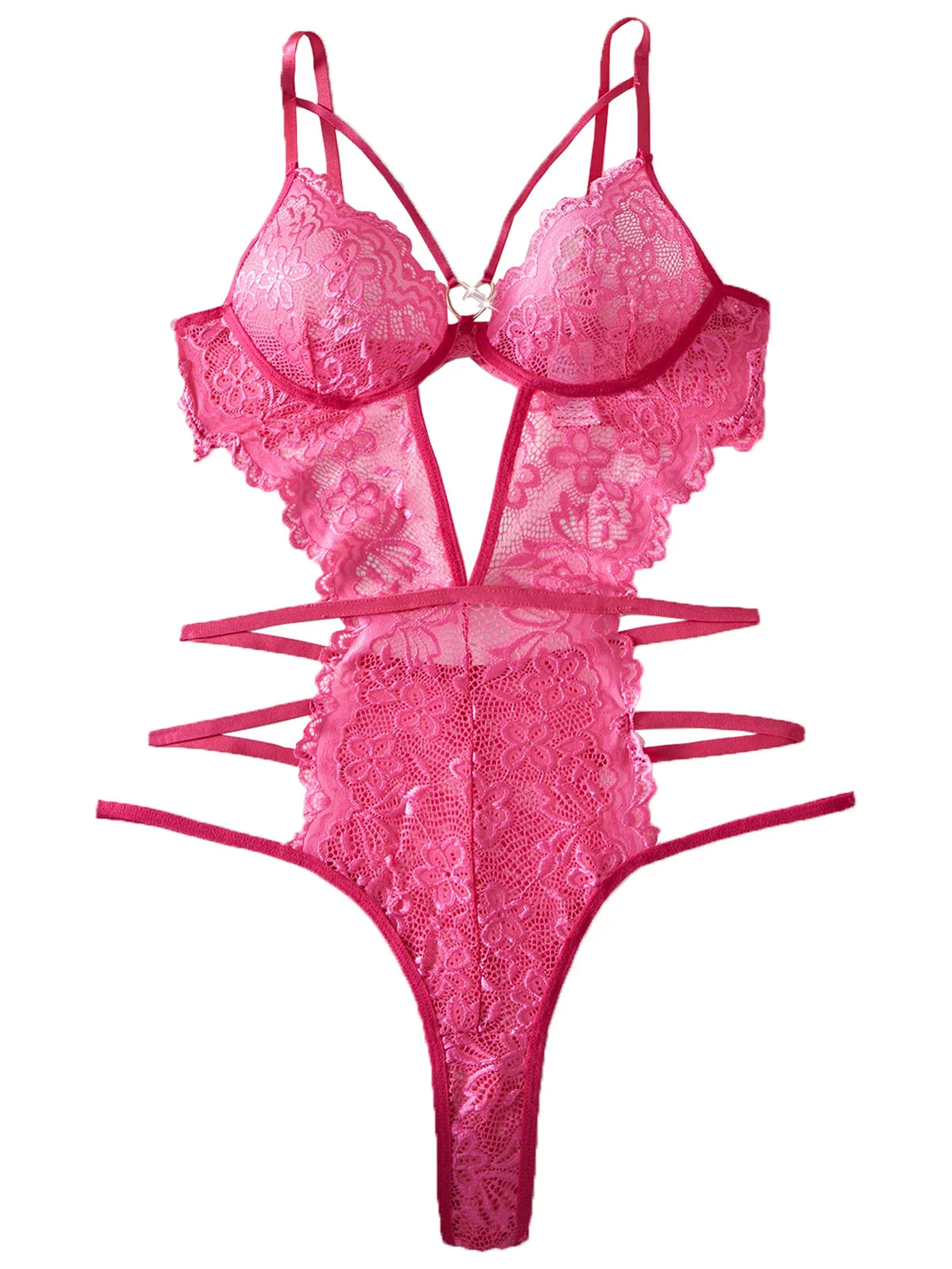 The Heart Embroidered Lace Bodysuit