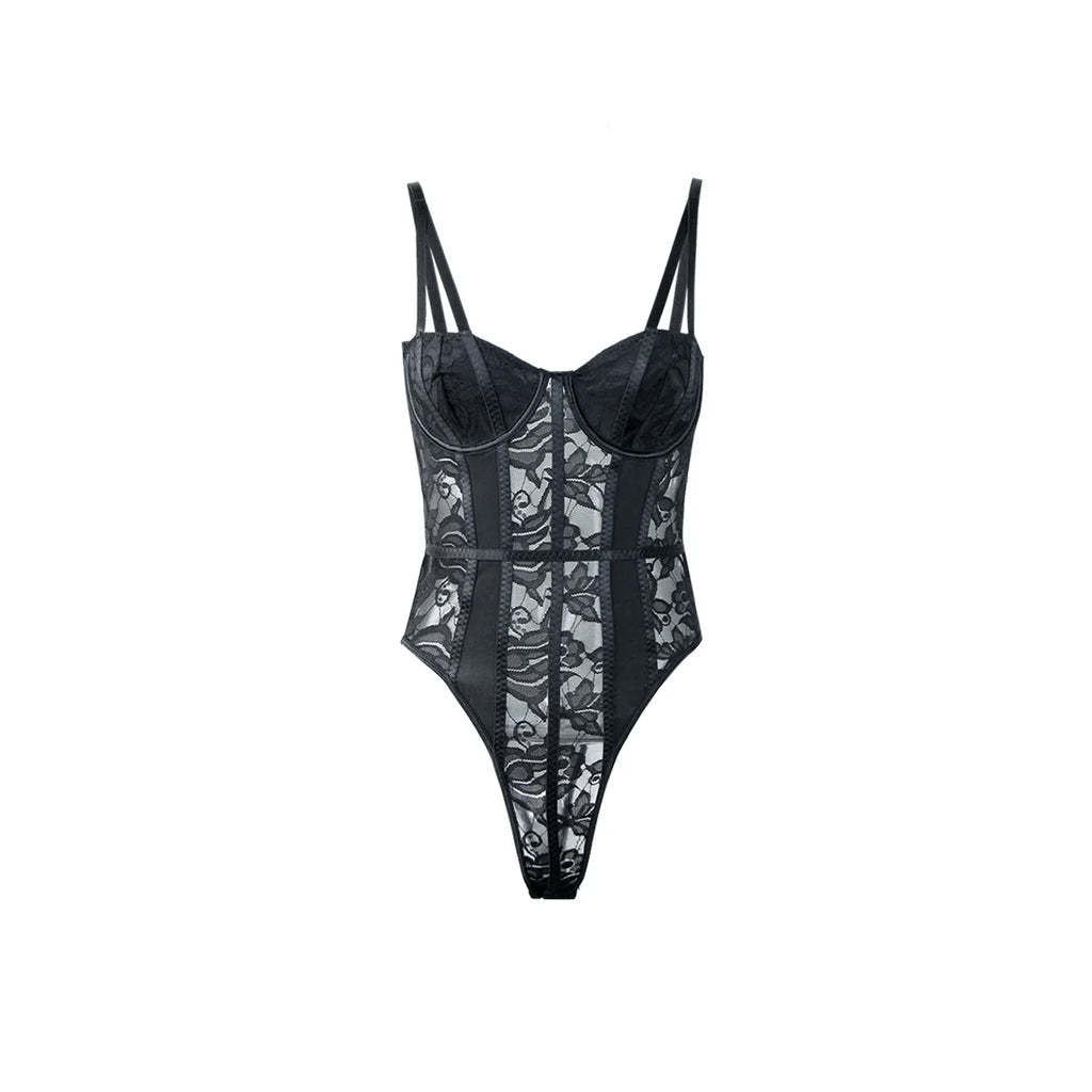 The Noir Contour Lace Bodysuit
