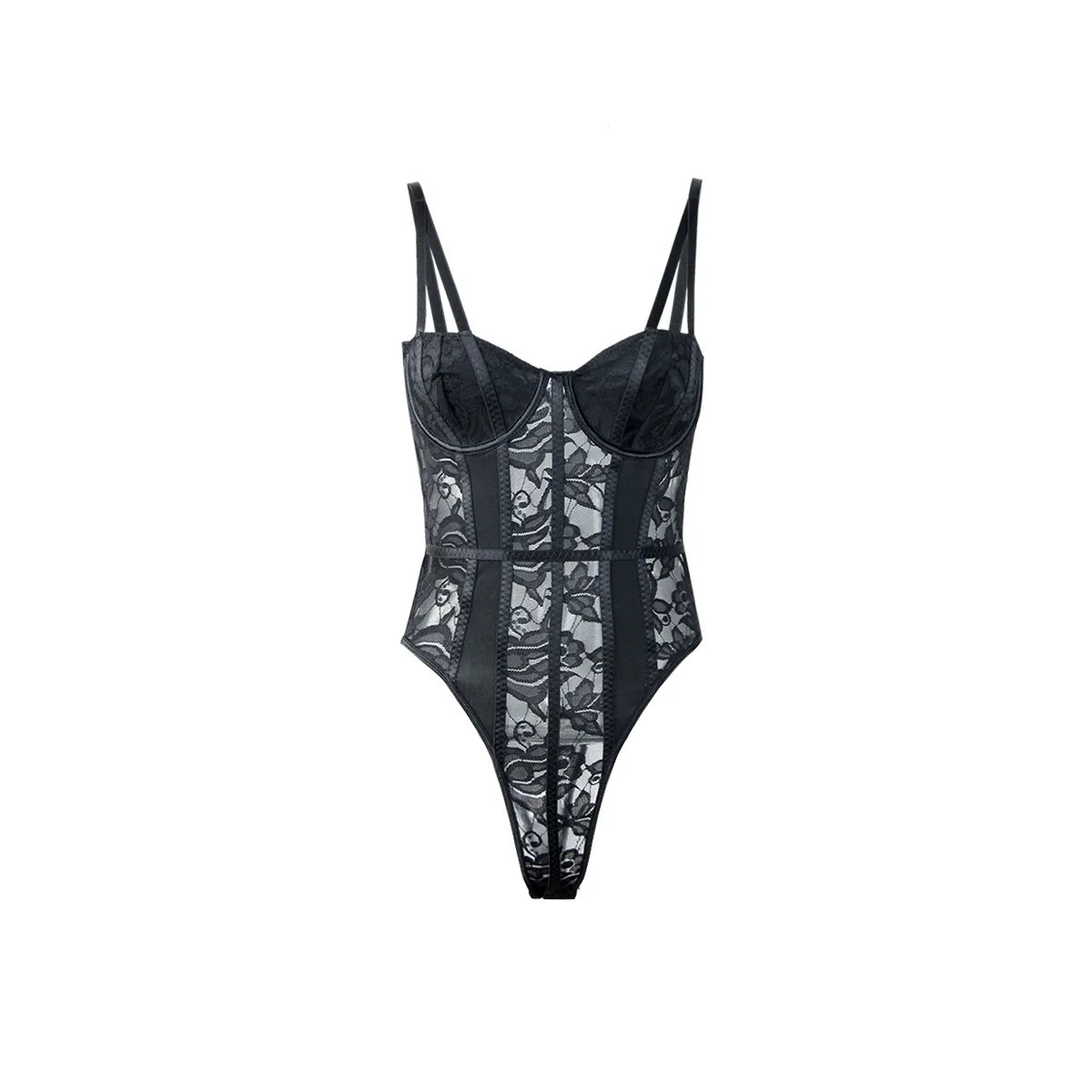 The Noir Contour Lace Bodysuit