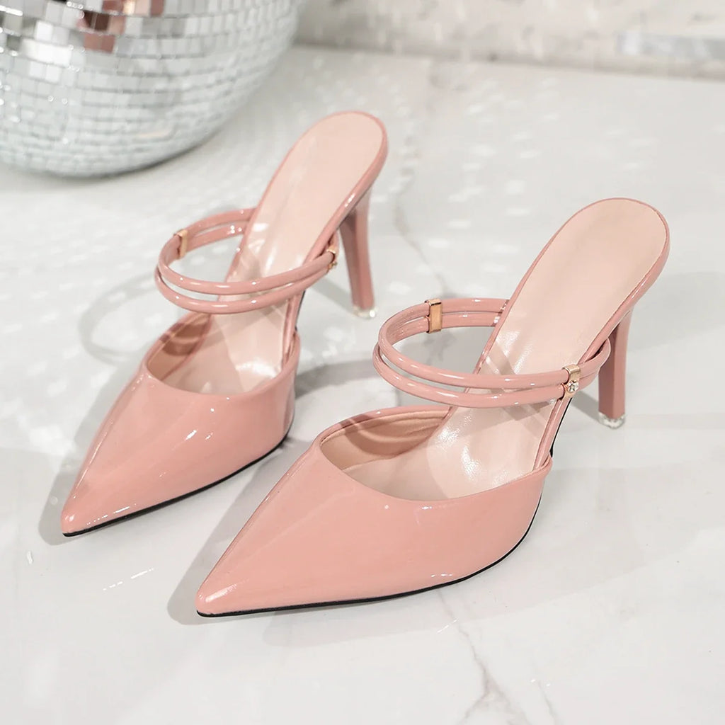 The Pink Poise Pointed-Toe Heel Mules