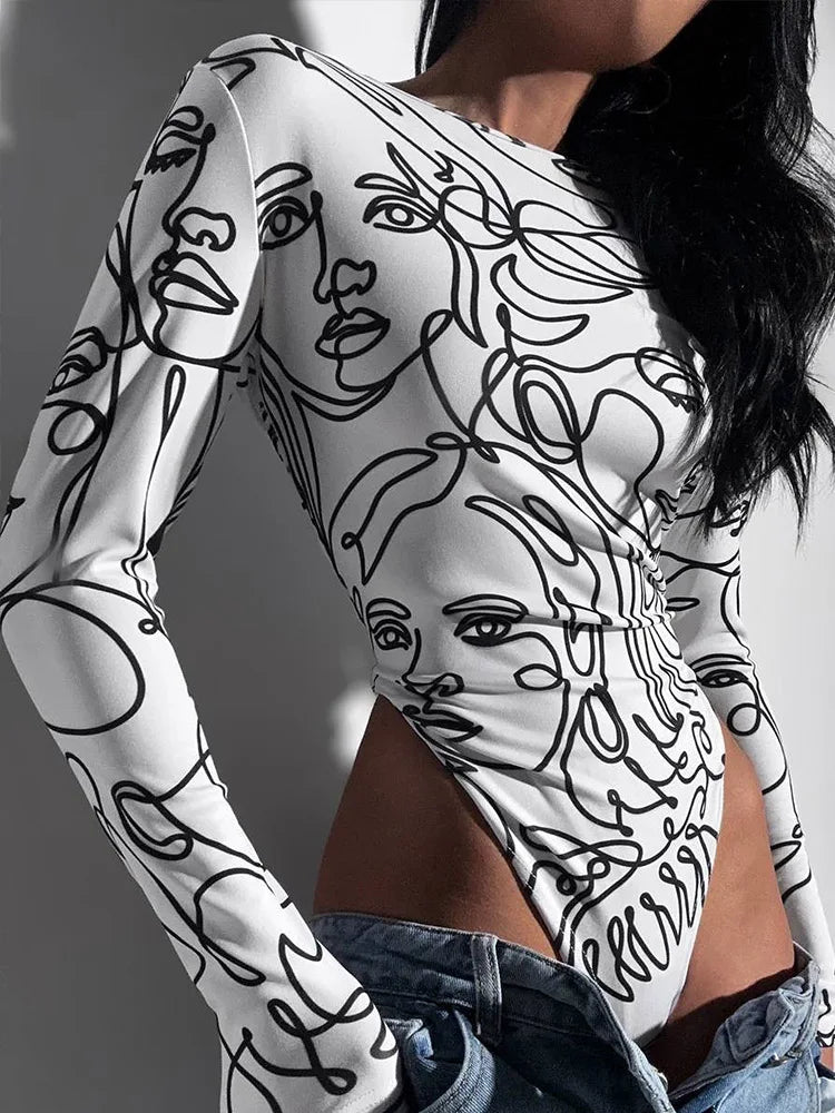 The Gallery Portrait Long-Sleeve Bodysuit