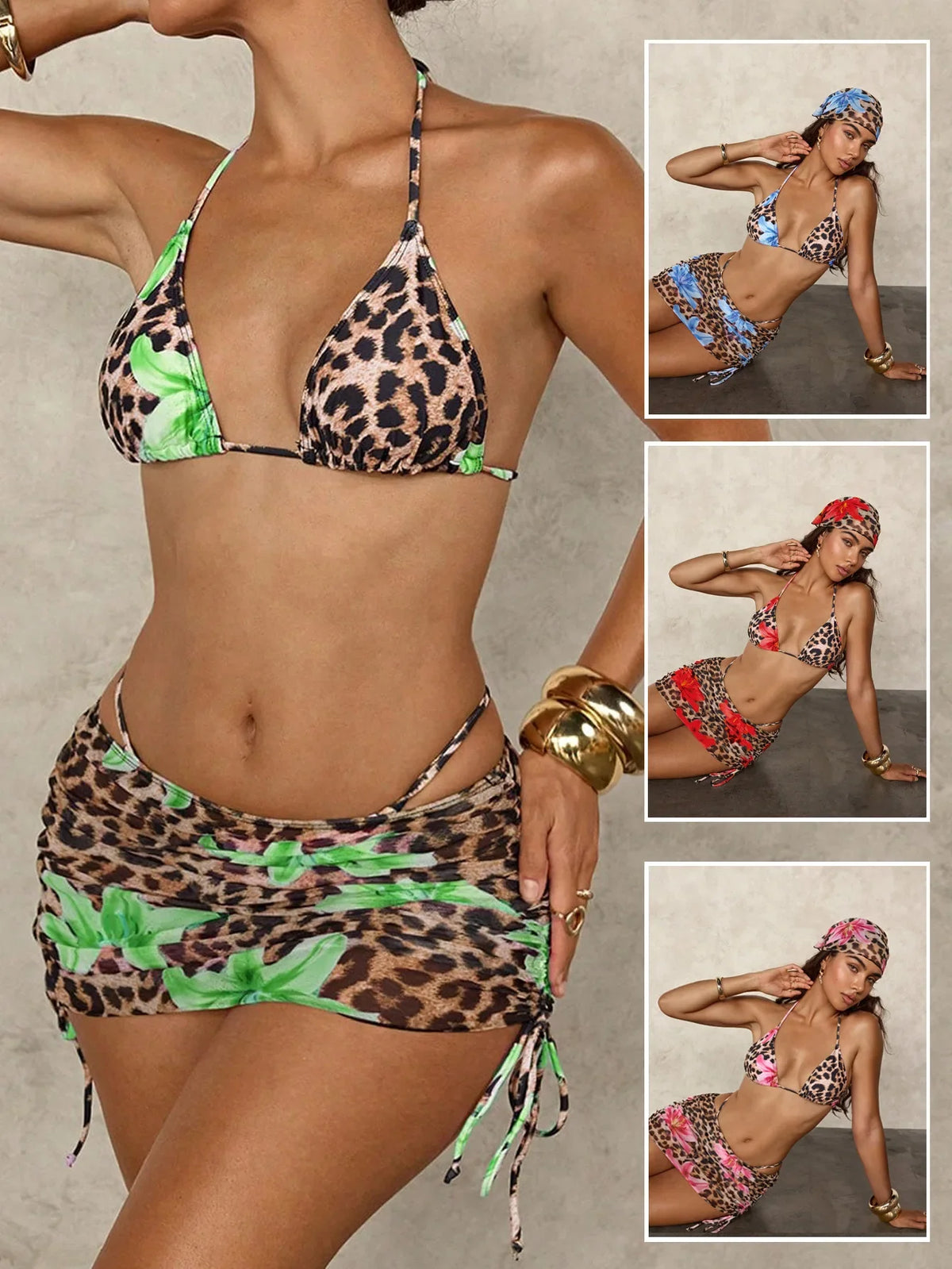 The Wild Bloom Four-Piece Bikini Set