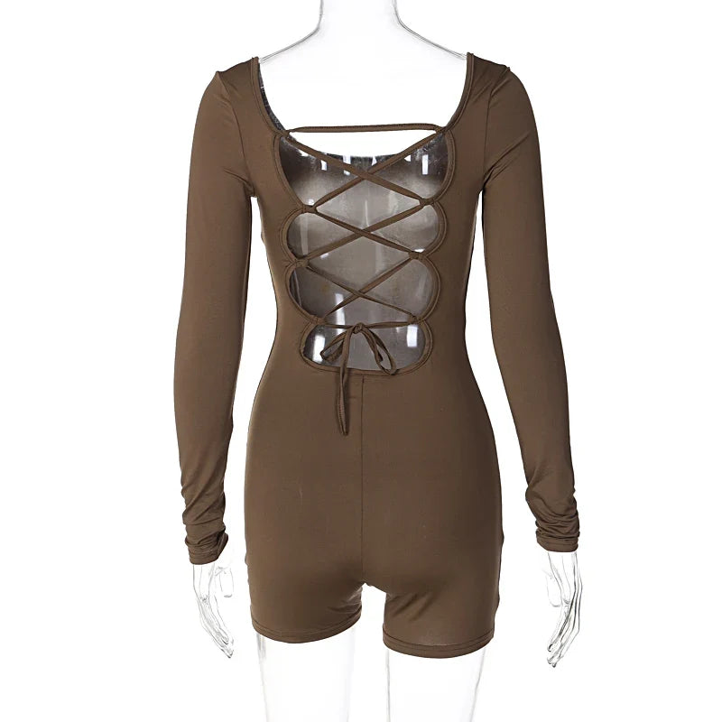 Hugcitar Afterhours Lace-Up Romper