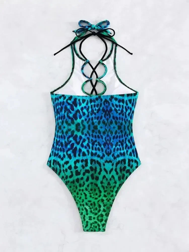 Daxiyee Wild Lagoon Lace-Up Swimsuit