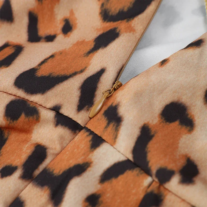 The Leopard Print Sling A-Line Dress