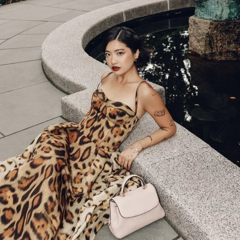 The Leopard Print Sling A-Line Dress