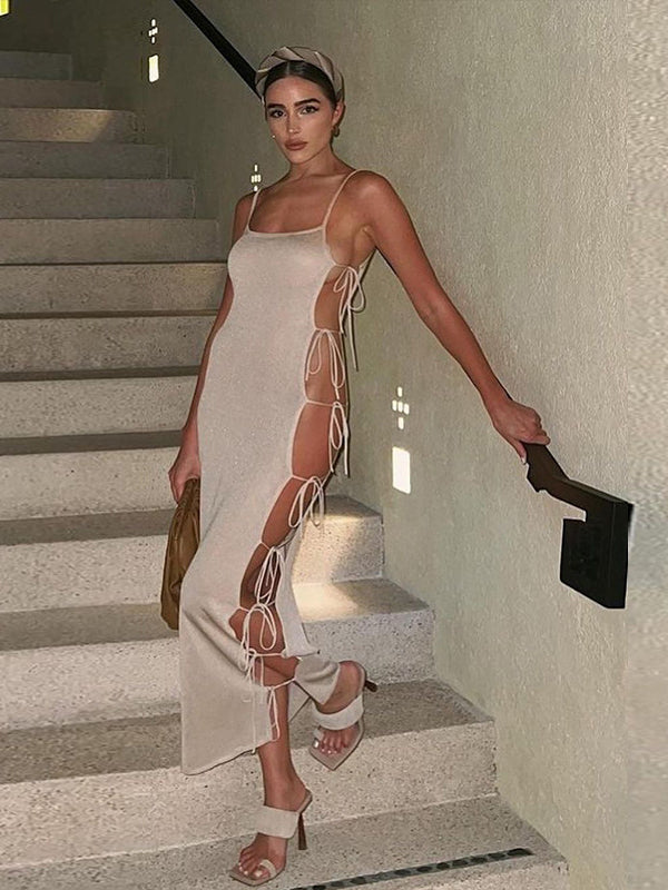The Barely Tied Side-Cutout Maxi Dress