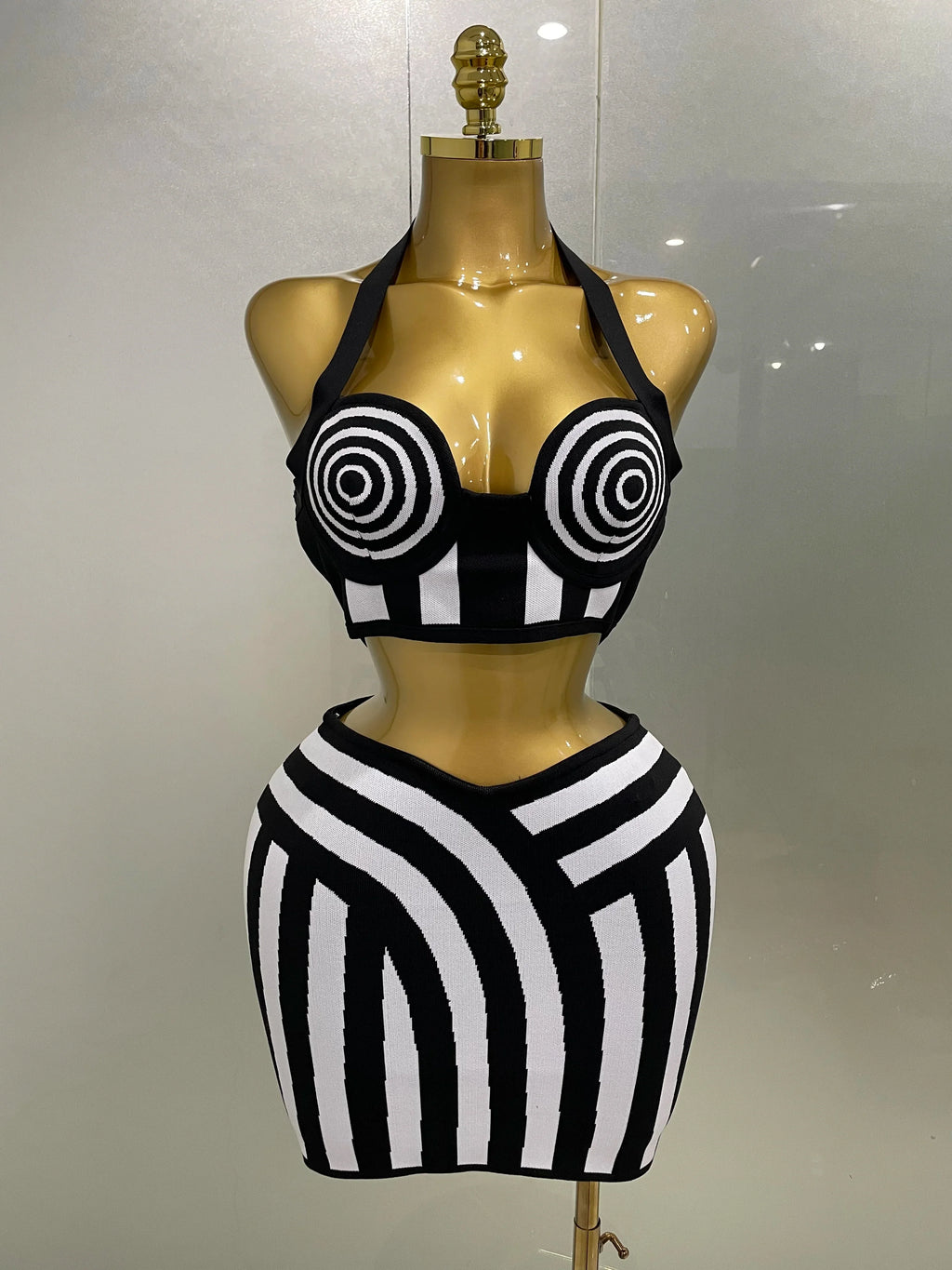 The Optical Affair Halter Mini Skirt Set