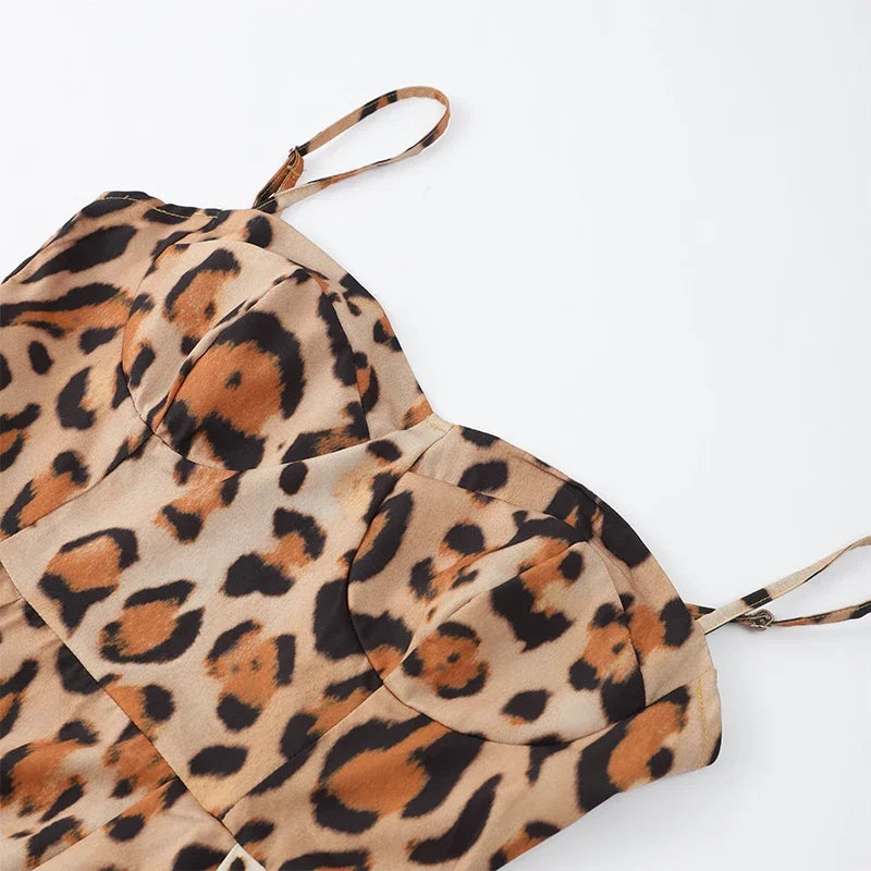 The Leopard Print Sling A-Line Dress