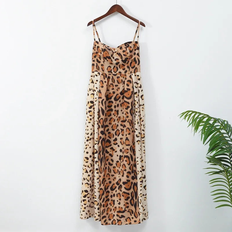 The Leopard Print Sling A-Line Dress