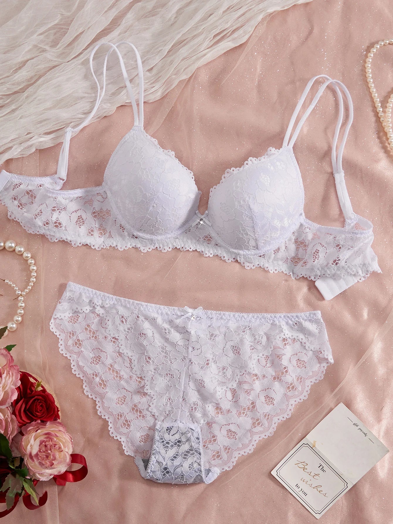 6-Piece Floral Lace Push-Up Bra & Brief Set